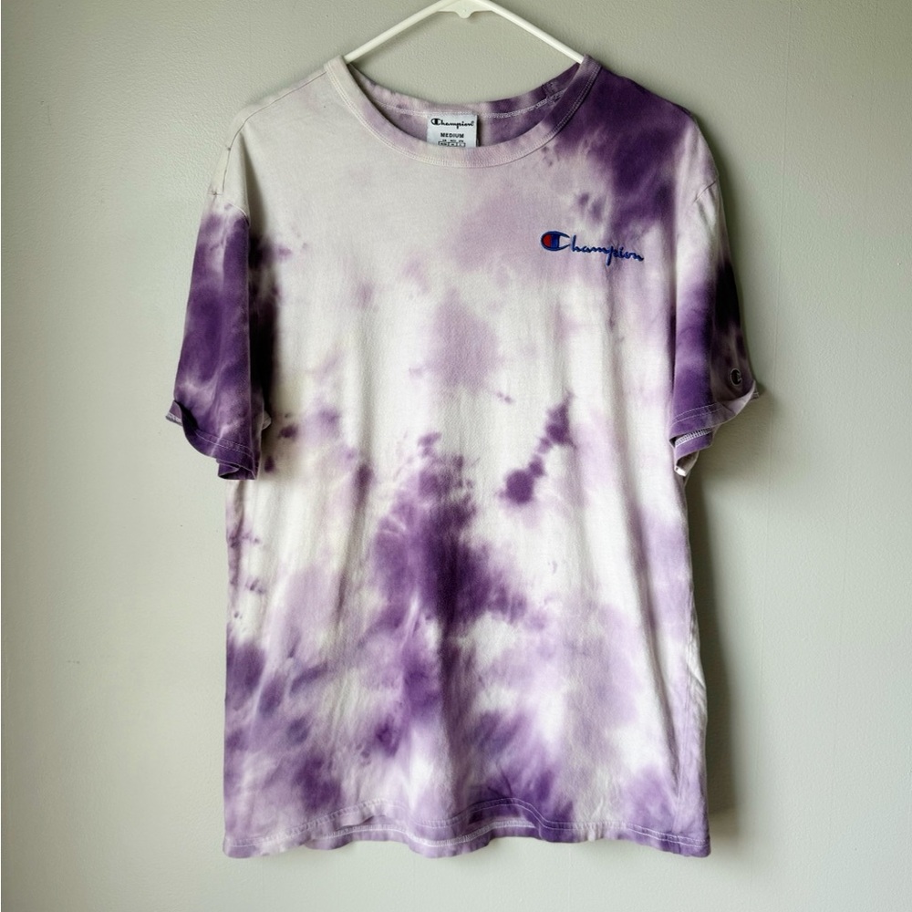 Champion Men’s Short Sleeve Purple And White Tie-Dye Tee